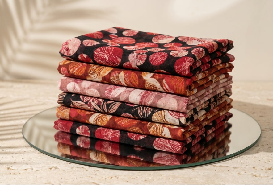 Abstract Print Lawn Scarf
