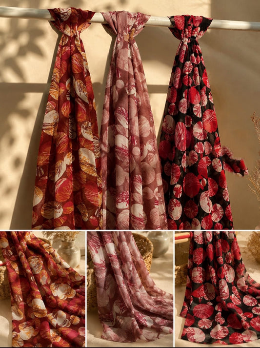 Abstract Print Lawn Scarf
